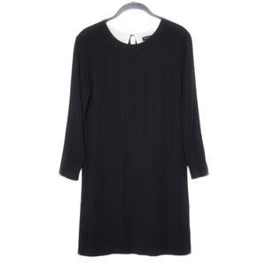 Theory Landain Size 2 Black Virginwool / Viscose Blend Keyhole Back Dress